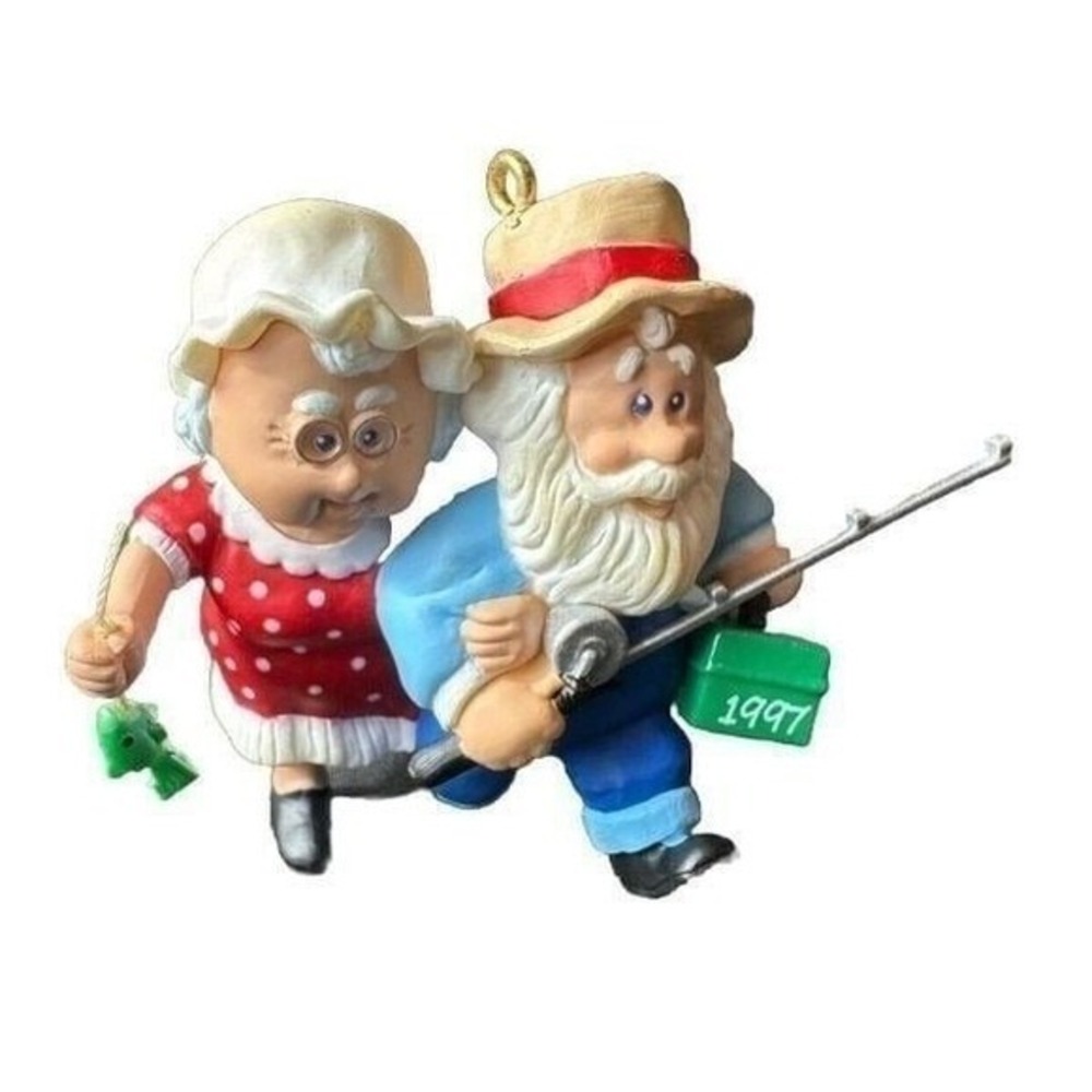 VTG Hallmark Ornament Clauses on Vacation #1 series Christmas Fishing 1997 NIB